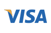 Visa-Logo mit blauem Text und einem kleinen gelben Akzent links oben auf dem V.